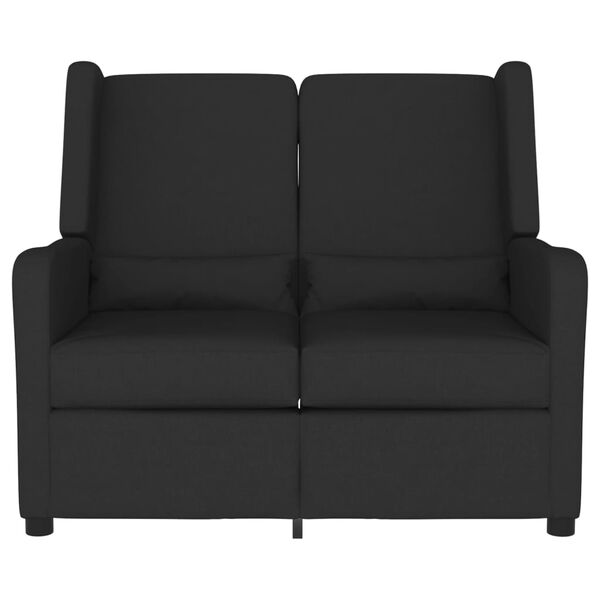 vidaXL k&eacute;tszem&eacute;lyes fekete sz&ouml;vet d&ouml;nthető massz&aacute;zsfotel