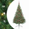 vidaXL Mesters&eacute;ges, előre vil&aacute;g&iacute;tott kar&aacute;csonyi fa Z&ouml;ld 180 cm PVC