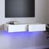 vidaXL feh&eacute;r TV-szekr&eacute;ny LED-l&aacute;mp&aacute;kkal 90 x 35 x 15,5 cm