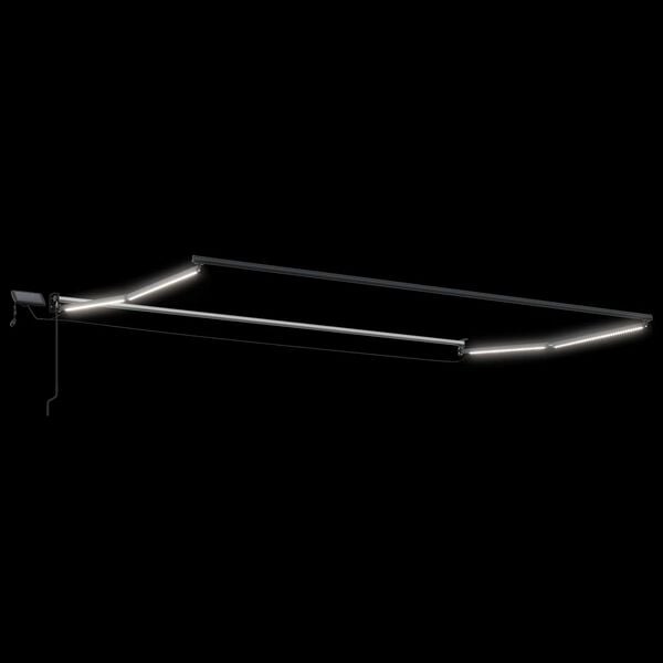 vidaXL LED-es, k&eacute;zi kih&uacute;zhat&oacute; napernyő Feh&eacute;r 4 x 2 m