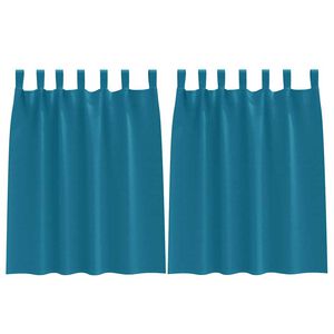 vidaXL Fekete F&uuml;gg&ouml;ny Gyűrűkkel 2 pcs T&uuml;rkiz 140 x 140 cm Poli&eacute;szter