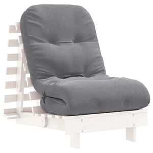 vidaXL feh&eacute;r t&ouml;m&ouml;r fenyőfa futon kanap&eacute;&aacute;gy matraccal 60 x 206 x 11 cm