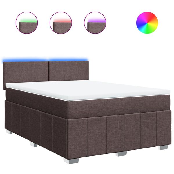 vidaXL s&ouml;t&eacute;tbarna sz&ouml;vet rug&oacute;s &aacute;gy matraccal 140 x 200 cm