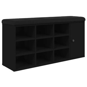 vidaXL fekete szerelt fa cipőt&aacute;rol&oacute; pad 102 x 32 x 50 cm