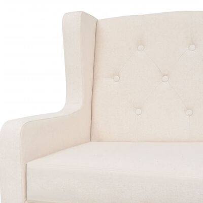 vidaXL 2 személyes krém-fehér szövet kanapé