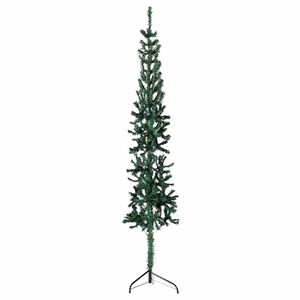 vidaXL z&ouml;ld v&eacute;kony f&eacute;l műkar&aacute;csonyfa &aacute;llv&aacute;nnyal 240 cm