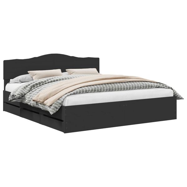 vidaXL &Aacute;gykeret fi&oacute;kkal fejt&aacute;ml&aacute;val Fekete 200 x 200 cm M&eacute;rn&ouml;ki Fa