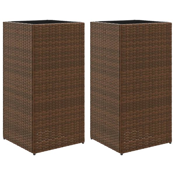 vidaXL 2 db barna polyrattan kerti &uuml;ltetől&aacute;da 40x40x80 cm