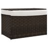 vidaXL s&ouml;t&eacute;tbarna polyrattan szennyeskos&aacute;r fed&eacute;llel 55,5 x 35 x 34 cm