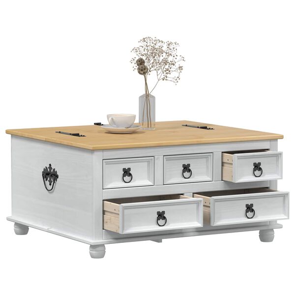 vidaXL storage box fi&oacute;kkal Feh&eacute;r 90 x 78 x 45 cm T&ouml;m&ouml;r fenyőfa