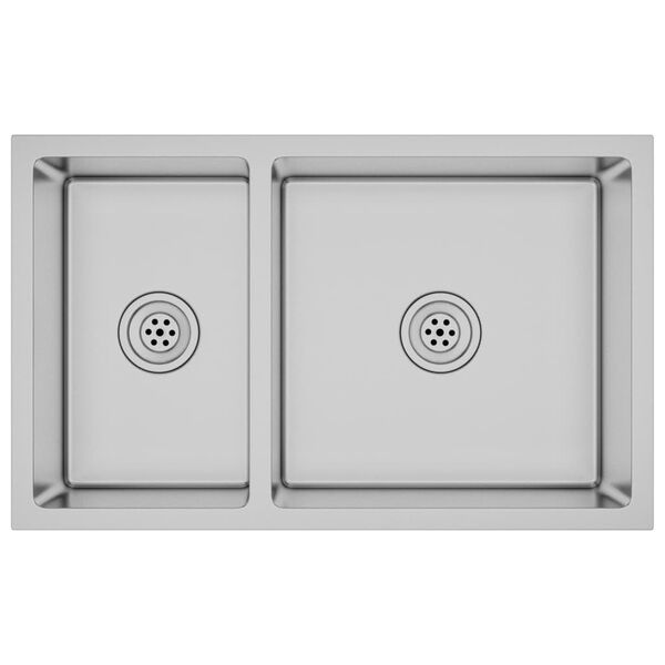 vidaXL rozsdamentes acél konyhai mosogató