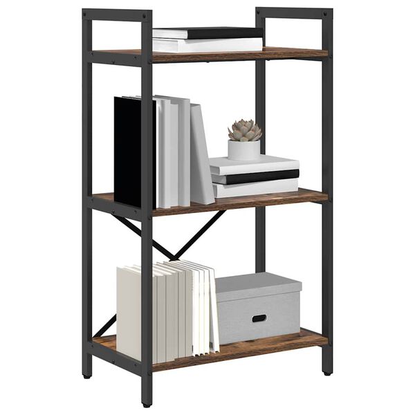 vidaXL K&ouml;nyvespolc F&uuml;st&ouml;lt t&ouml;lgy 56 x 34 x 96 cm Faanyag