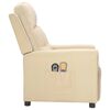 vidaXL krémszínű szövet elektromos masszázsfotel