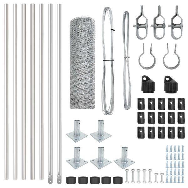 vidaXL Ker&iacute;t&eacute;soszlop Ez&uuml;st 10 x 0,6 m (25 mm h&aacute;l&oacute;) Ac&eacute;l