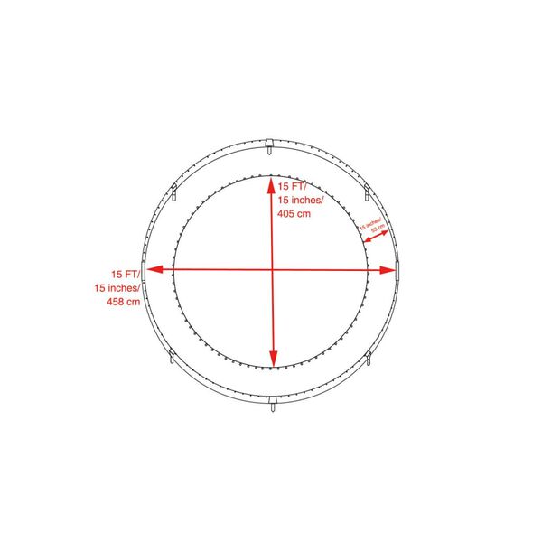 15 L&aacute;b PVC Csere Trambulin Biztons&aacute;gi huzat b&eacute;lelt, f&ouml;ldszeg&eacute;ly, rug&oacute;