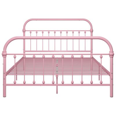vidaXL rózsaszín fém ágykeret 160 x 200 cm