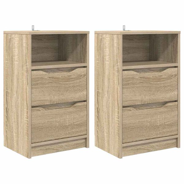 vidaXL &Eacute;jjeliszekr&eacute;nyek 2 pcs Sonoma t&ouml;lgy 40 x 30 x 467 cm Faanyag