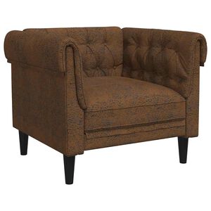 vidaXL barna sz&ouml;vet Chesterfield kanap&eacute;