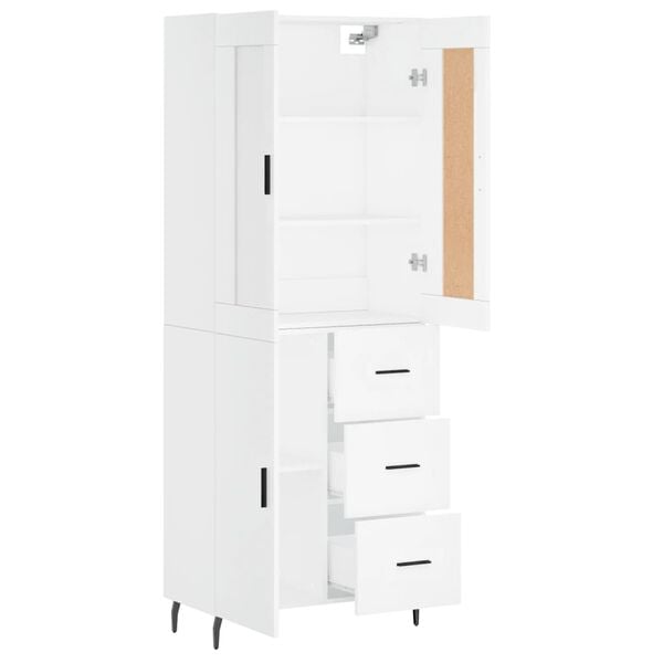 vidaXL feh&eacute;r szerelt fa magasszekr&eacute;ny 69,5 x 34 x 180 cm