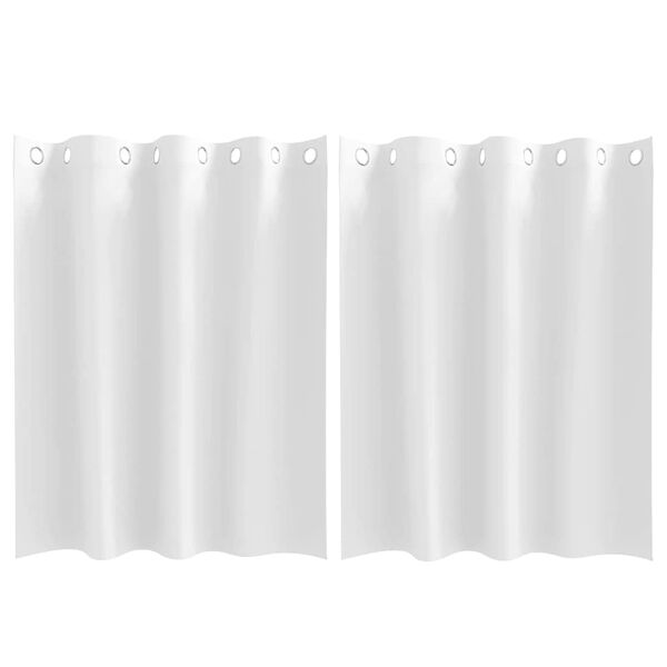vidaXL Fekete F&uuml;gg&ouml;ny Gyűrűkkel 2 pcs Tiszta Feh&eacute;r 140 x 140 cm