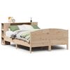 vidaXL t&ouml;m&ouml;r fenyőfa k&ouml;nyvespolcos &aacute;gy matrac n&eacute;lk&uuml;l 140 x 190 cm
