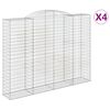 vidaXL 4 db íves horganyzott vas gabion kosár 300x50x220/240 cm
