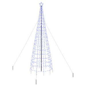 vidaXL LED Kar&aacute;csonyf&aacute;k talajr&aacute;ccsal EKENAS 400 cm 800 LED K&eacute;k Vas K&eacute;k