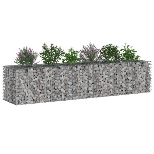 vidaXL Gabion emelt &aacute;gy 2 pcs Ez&uuml;st 260 x 60 x 55 cm Horganyzott ac&eacute;l