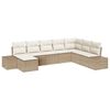 vidaXL Kerti Kanap&eacute; Szett 8 db Beige &eacute;s kr&eacute;m polirattan