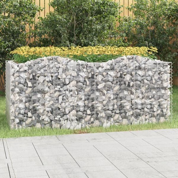 vidaXL &iacute;ves horganyzott vas gabion magas&aacute;gy&aacute;s 200 x 100 x 100 cm