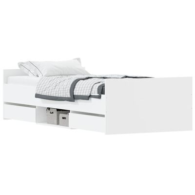 vidaXL fehér ágykeret fej- és lábtámlával 90 x 190 cm