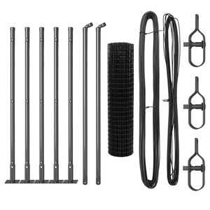 vidaXL Ker&iacute;t&eacute;s oszlopokkal Sz&uuml;rke 0,4 x 10 m Ac&eacute;l &eacute;s PVC