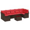 vidaXL Kerti Kanap&eacute; Szett 8 pcs Barna polirattan
