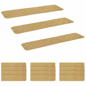 vidaXL L&eacute;pcsőszőnyegek 15 db 76 x 20 cm B&eacute;zs Poli&eacute;szter N&eacute;gysz&ouml;gletes