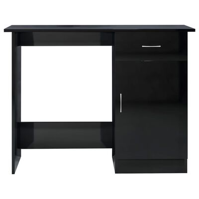 vidaXL magasfényű fekete forgácslap íróasztal 100 x 50 x 76 cm