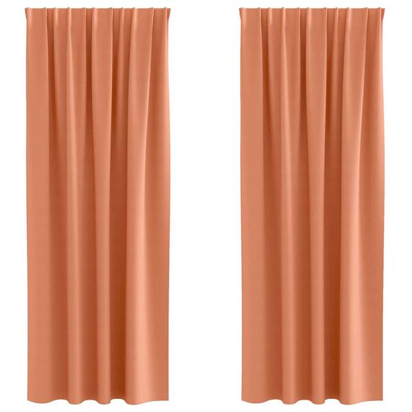 vidaXL Fekete F&uuml;gg&ouml;ny Gyűrűkkel 2 pcs Terrakotta 225 x 140 cm