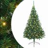 vidaXL Mesters&eacute;ges, előre vil&aacute;g&iacute;tott kar&aacute;csonyi fa Z&ouml;ld 240 cm PVC