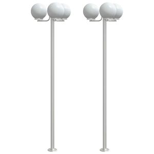 vidaXL 2 db ez&uuml;stsz&iacute;nű rozsdamentes ac&eacute;l k&uuml;lt&eacute;ri &aacute;ll&oacute;l&aacute;mpa 215 cm