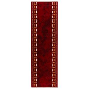 vidaXL Fut&oacute; szőnyeg FLORNES Szőtt Piros Gy&eacute;m&aacute;ntok 67 x 150 cm PP 7 mm