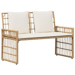 vidaXL Kerti pad 2 -Seater 116 x 55 x 82 cm Ac&eacute;l &eacute;s poli rattan