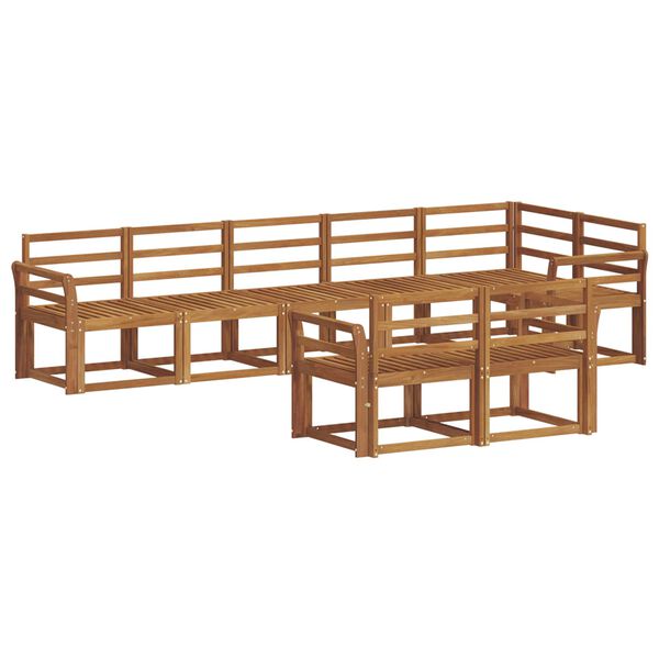 vidaXL K&uuml;lt&eacute;ri kanap&eacute; szett 8 pcs Term&eacute;szetes T&ouml;m&ouml;r Ak&aacute;cfa