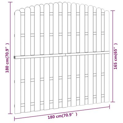 vidaXL fenyőfa hit & miss stílusú kerítéspanel 180 x (165-180) cm