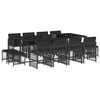 vidaXL 13 r&eacute;szes fekete polyrattan kerti &uuml;lőgarnit&uacute;ra p&aacute;rn&aacute;kkal