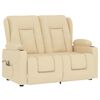 vidaXL 2 személyes krém szövet dönthető masszázsfotel pohártartóval