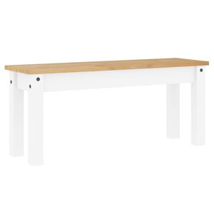 vidaXL PANAMA feh&eacute;r t&ouml;m&ouml;r fenyőfa &eacute;tkezőpad 105 x 30 x 45 cm
