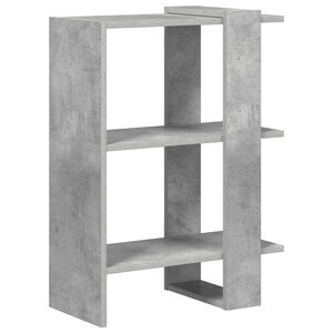 vidaXL K&ouml;nyvespolc 2 szintes 52 x 25 x 71,5 cm Szerelt Fa Beton Sz&uuml;rke