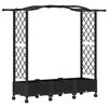 vidaXL Magas&iacute;tott &Aacute;gy Trellis-szel &eacute;s Tetővel Fekete 169 x 40 x 129 cm