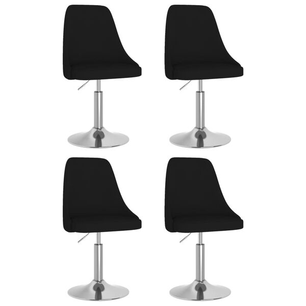 vidaXL 4 db fekete sz&ouml;vet forg&oacute; &eacute;tkezősz&eacute;k