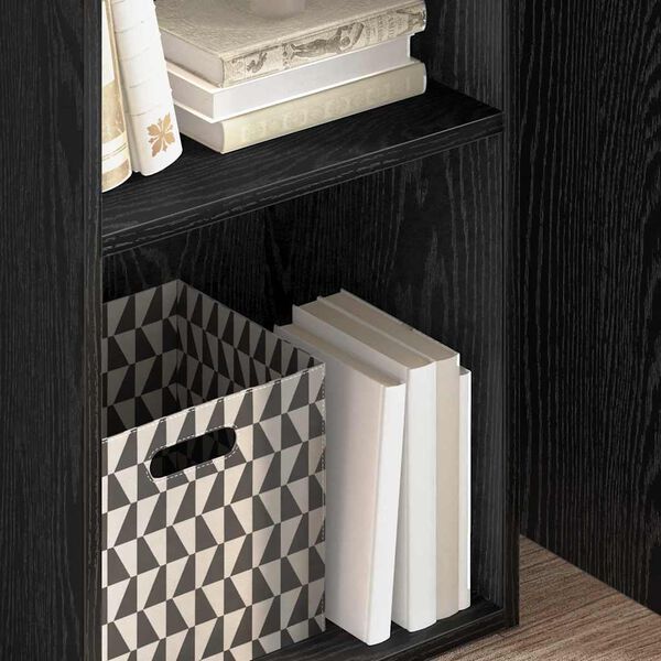 vidaXL K&ouml;nyvespolc Fekete t&ouml;lgy 40 x 30 x 77 cm Faanyag