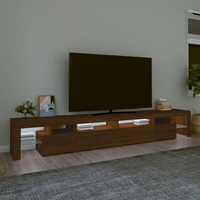 vidaXL barna tölgyszínű TV-szekrény LED-lámpákkal 260x36,5x40 cm